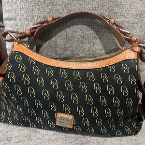 Dooney & Bourke Black and Brown Shoulder Bag